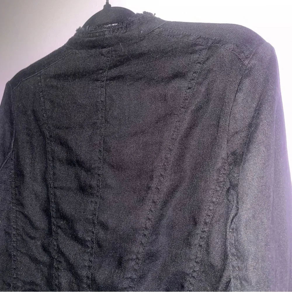 Michael Kors 100% Linen Blazer Size 6 Lagenlook Jacket Button Cardigan
